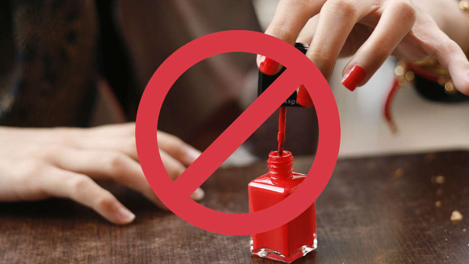 Why use of nail polish is banned for nurses